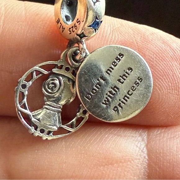 Pandora Silver and Blue Cosmic Charm Necklace - Picture 5 of 5